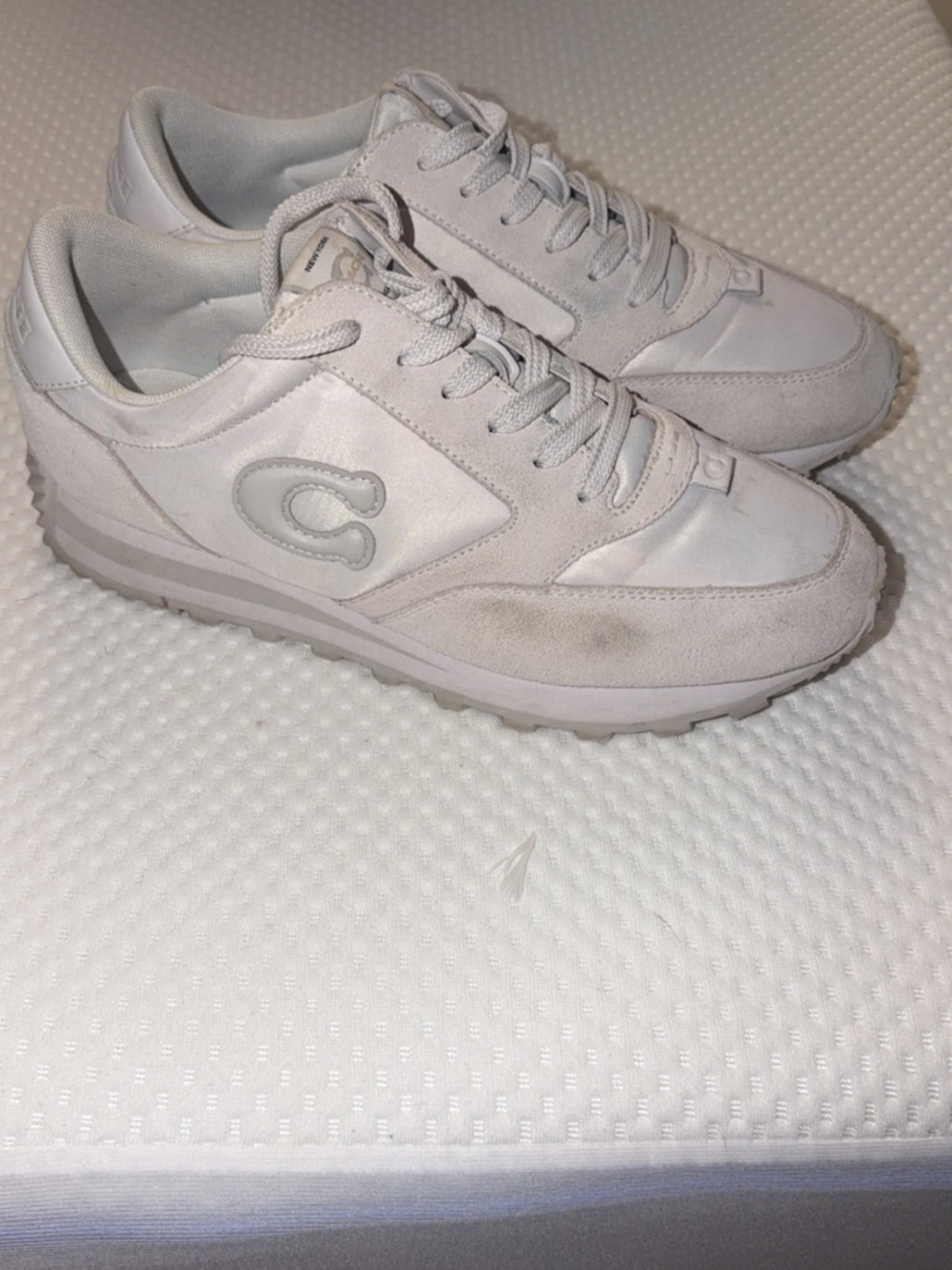 Coach Men's White Low-Top Suede & Leather Sneakers